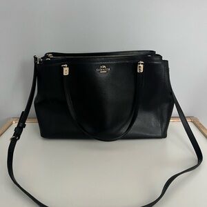 Coach Black Leather Christie Carryall Tote Bag